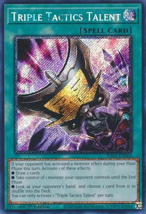 Triple Tactics Talent [RA01-EN063] Platinum Secret Rare - Trinity Hobby