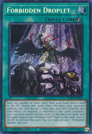 Forbidden Droplet [RA01-EN064] Secret Rare - Trinity Hobby