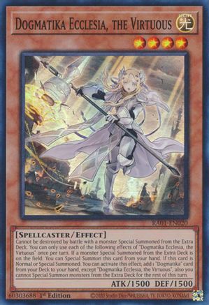 Dogmatika Ecclesia, the Virtuous [RA01-EN020] Super Rare - Trinity Hobby