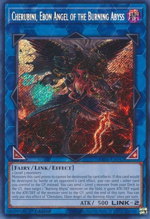 Cherubini, Ebon Angel of the Burning Abyss [RA01-EN042] Secret Rare - Trinity Hobby