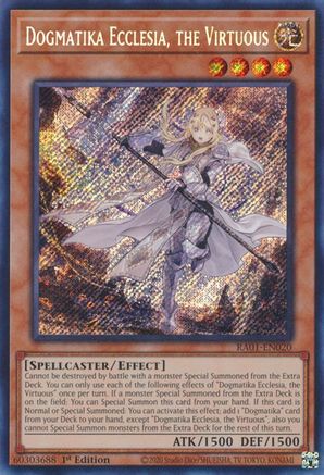 Dogmatika Ecclesia, the Virtuous [RA01-EN020] Secret Rare - Trinity Hobby