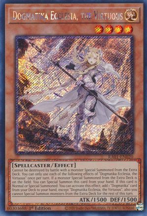 Dogmatika Ecclesia, the Virtuous [RA01-EN020] Platinum Secret Rare - Trinity Hobby