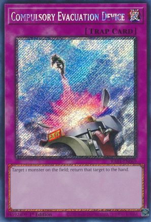 Compulsory Evacuation Device [RA01-EN069] Platinum Secret Rare - Trinity Hobby