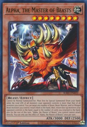 Alpha, the Master of Beasts [RA01-EN022] Ultra Rare - Trinity Hobby