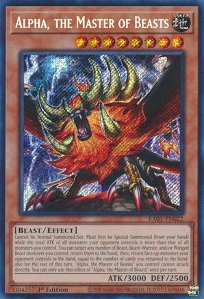 Alpha, the Master of Beasts [RA01-EN022] Secret Rare - Trinity Hobby
