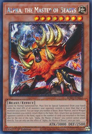 Alpha, the Master of Beasts [RA01-EN022] Platinum Secret Rare - Trinity Hobby