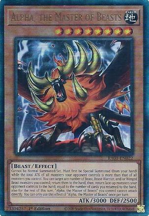 Alpha, the Master of Beasts [RA01-EN022] Prismatic Ultimate Rare - Trinity Hobby