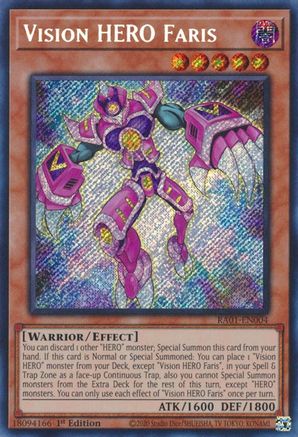 Vision HERO Faris [RA01-EN004] Secret Rare - Trinity Hobby