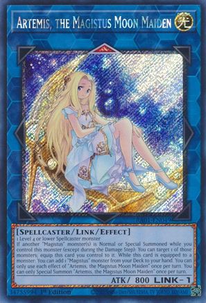 Artemis, the Magistus Moon Maiden [RA01-EN049] Platinum Secret Rare - Trinity Hobby