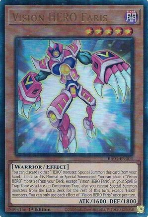 Vision HERO Faris [RA01-EN004] Prismatic Ultimate Rare - Trinity Hobby