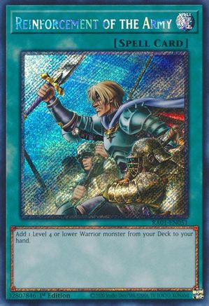 Reinforcement of the Army [RA01-EN051] Platinum Secret Rare - Trinity Hobby