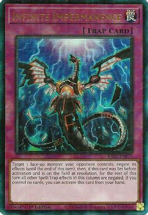 Infinite Impermanence [RA01-EN075] Prismatic Ultimate Rare - Trinity Hobby
