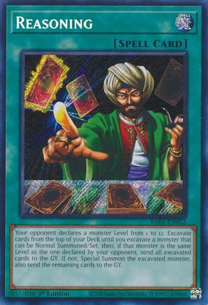 Reasoning [RA01-EN052] Secret Rare - Trinity Hobby