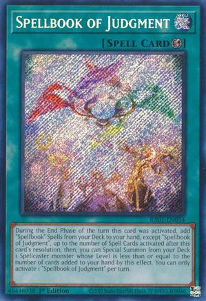 Spellbook of Judgment [RA01-EN054] Secret Rare - Trinity Hobby