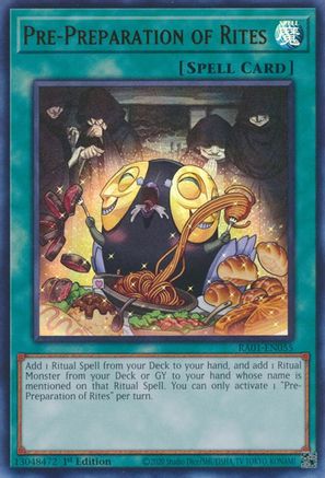 Pre-Preparation of Rites [RA01-EN055] Ultra Rare - Trinity Hobby
