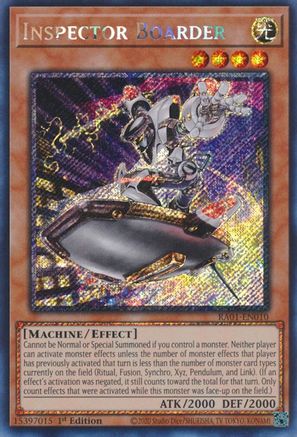 Inspector Boarder [RA01-EN010] Platinum Secret Rare - Trinity Hobby