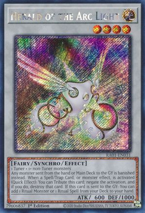 Herald of the Arc Light [RA01-EN031] Platinum Secret Rare - Trinity Hobby