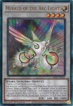 Herald of the Arc Light [RA01-EN031] Prismatic Ultimate Rare - Trinity Hobby