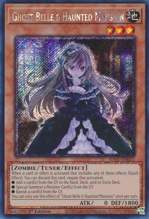Ghost Belle & Haunted Mansion [RA01-EN011] Platinum Secret Rare - Trinity Hobby