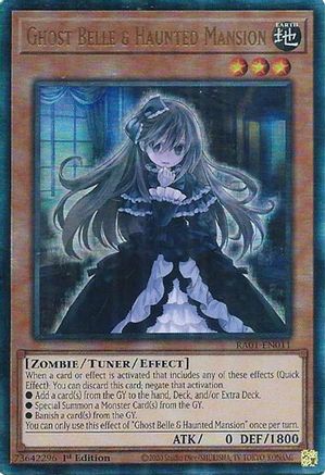 Ghost Belle & Haunted Mansion [RA01-EN011] Prismatic Ultimate Rare - Trinity Hobby