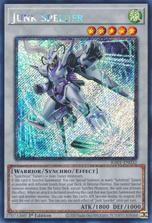 Junk Speeder [RA01-EN032] Platinum Secret Rare - Trinity Hobby