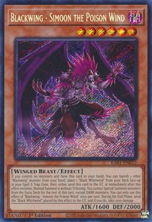 Blackwing - Simoon the Poison Wind [RA01-EN012] Secret Rare - Trinity Hobby