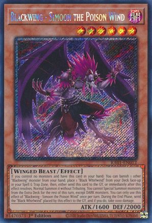 Blackwing - Simoon the Poison Wind [RA01-EN012] Platinum Secret Rare - Trinity Hobby