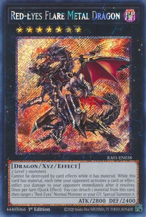 Red-Eyes Flare Metal Dragon [RA01-EN038] Platinum Secret Rare - Trinity Hobby