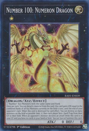 Number 100: Numeron Dragon [RA01-EN039] Super Rare - Trinity Hobby