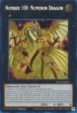 Number 100: Numeron Dragon [RA01-EN039] Secret Rare - Trinity Hobby
