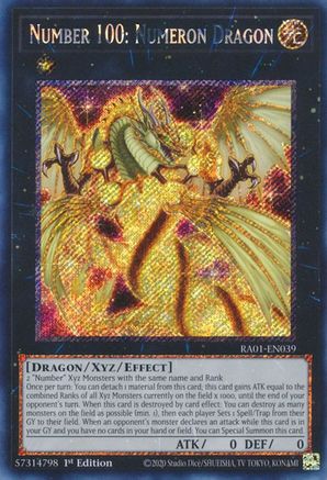 Number 100: Numeron Dragon [RA01-EN039] Platinum Secret Rare - Trinity Hobby