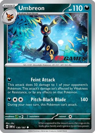 Umbreon (EBGames Exclusive) - (130/197) Reverse Holofoil [Miscellaneous Cards & Products]