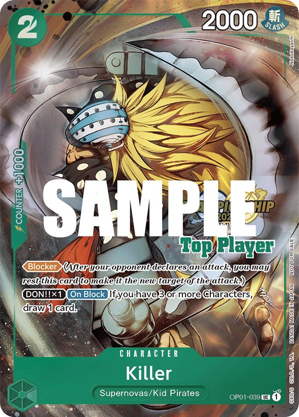 Killer (CS 2023 Top Players Pack) (OP01-039) - [One Piece Promotion Cards] Foil - Trinity Hobby