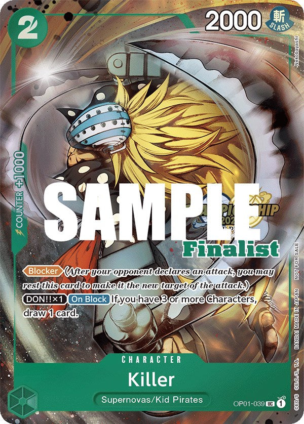 Killer (CS 2023 Top Players Pack) [Finalist] (OP01-039) - [One Piece Promotion Cards] Foil - Trinity Hobby