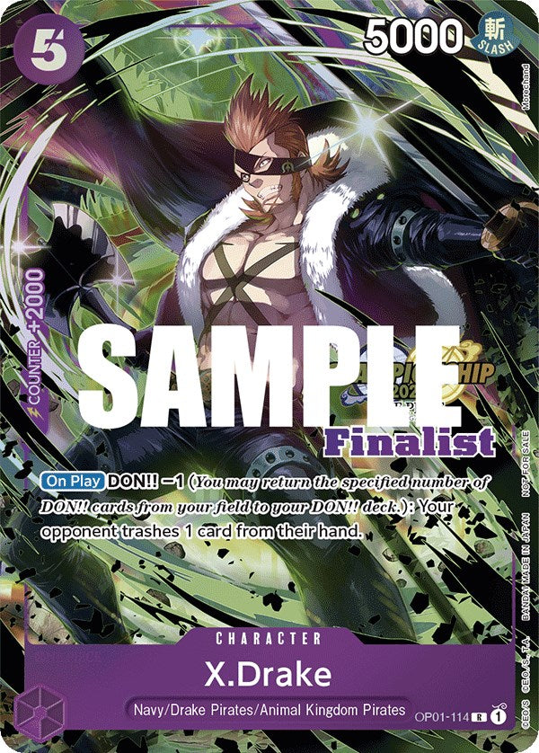 X.Drake (CS 2023 Top Players Pack) [Finalist] (OP01-114) - [One Piece Promotion Cards] Foil - Trinity Hobby