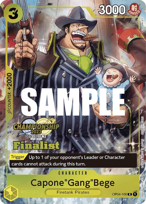 Capone"Gang"Bege (CS 2023 Top Players Pack) [Finalist] (OP04-100) - [One Piece Promotion Cards] Foil - Trinity Hobby