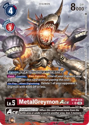 MetalGreymon Ace [Bt14-014] (Alternate Art [Blast Ace] - Trinity Hobby