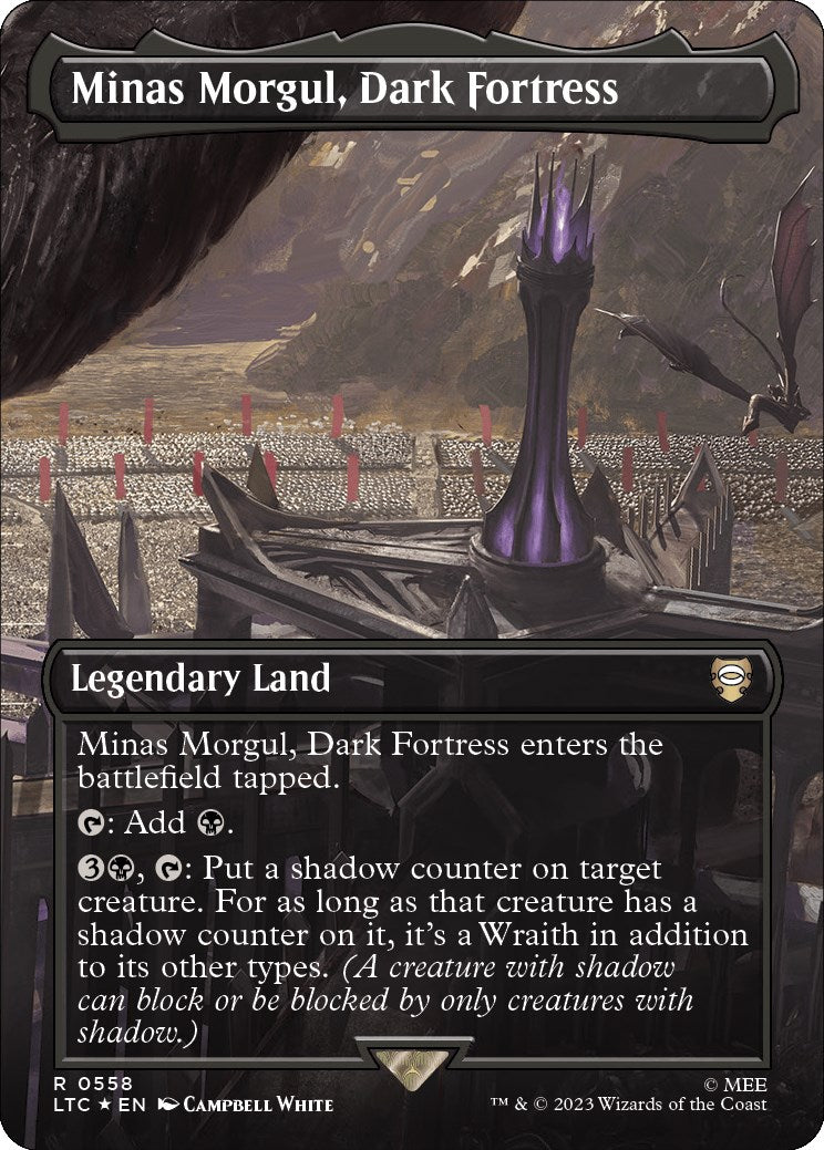 Minas Morgul, Dark Fortress (Borderless) (Surge Foil) [The Lord of the Rings: Tales of Middle-Earth Commander] - Trinity Hobby