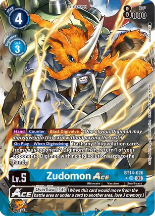 Zudomon Ace [BT14-026] (GOSSAN Alternate Art) [Blast Ace] - Trinity Hobby