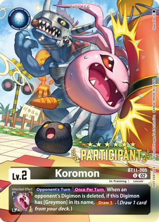 Koromon [BT11-005] (Digimon 3-On-3 November 2023 Participation) [Dimensional Phase] - Trinity Hobby