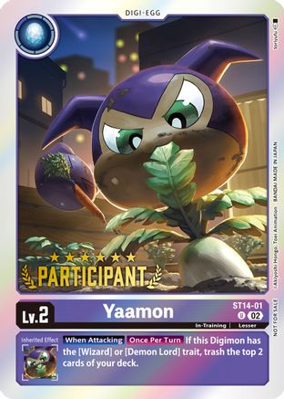 Yaamon [ST14-01] (Digimon 3-On-3 November 2023 Participation) [Starter Deck: Beelzemon Advanced Deck Set] - Trinity Hobby