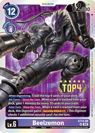 Beelzemon [ST14-08] (Digimon 3-On-3 November 2023 Top 4) [Starter Deck: Beelzemon Advanced Deck Set] - Trinity Hobby