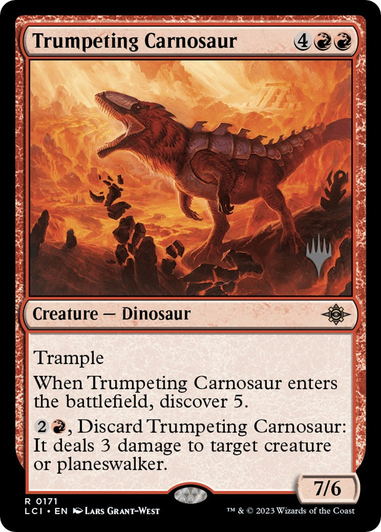 Trumpeting Carnosaur (Promo Pack) [The Lost Caverns of Ixalan Promos] - Trinity Hobby