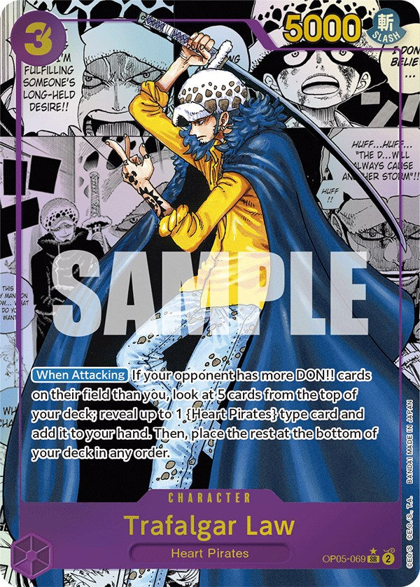 Trafalgar Law (069) (Alternate Art) (Manga) (OP05-069) - [Awakening of the New Era] Foil - Trinity Hobby