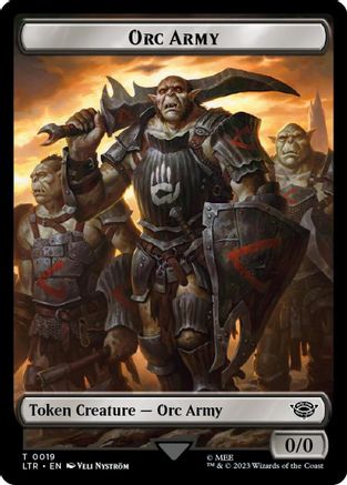 Orc Army (0019) // Food (0023) Double-Sided Token (Surge Foil)  [Foil]  (LTR-19 // 23) - [The Lord of the Rings: Tales of Middle-earth] - Trinity Hobby