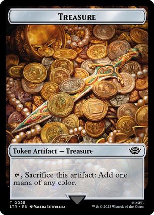 Treasure // Food (0023) Double-Sided Token (Surge Foil)  [Foil]  (LTR-25 // 23) - [The Lord of the Rings: Tales of Middle-earth] - Trinity Hobby