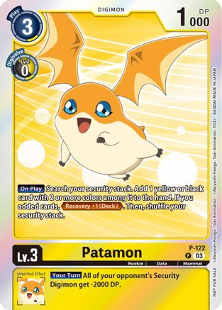 Patamon [P-122] (Tamer Party Pack -The Beginning- Ver. 2.0) [Promotional Cards] - Trinity Hobby