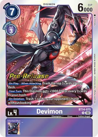 Devimon [BT14-075] [Blast Ace Pre-Release Cards] - Trinity Hobby