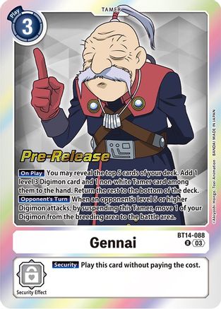 Gennai [BT14-088] [Blast Ace Pre-Release Cards] - Trinity Hobby
