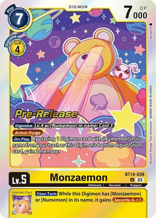 Monzaemon [BT14-039] [Blast Ace Pre-Release Cards] - Trinity Hobby